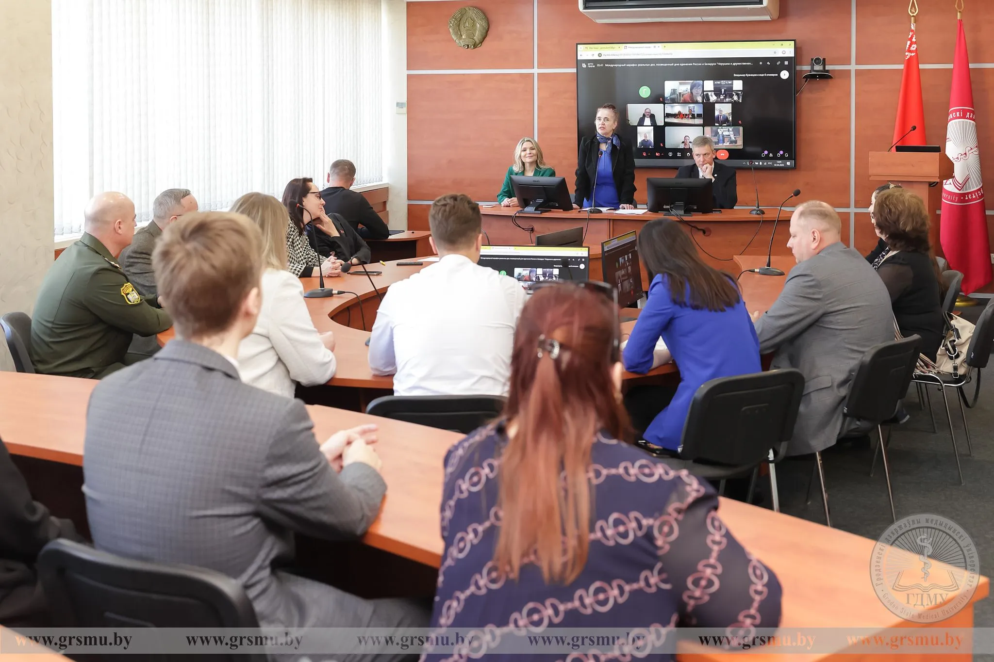 «Нерушим и дружественен наш союз». На базе ГрГМУ прошел международный Марафон реальных дел